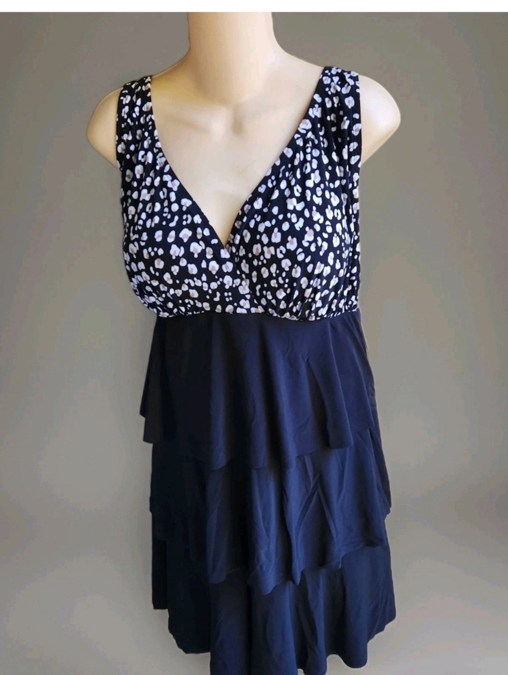 SIMPLY FIT Empire Swimsuit Swm Dress Black Size Plus 3X NWT